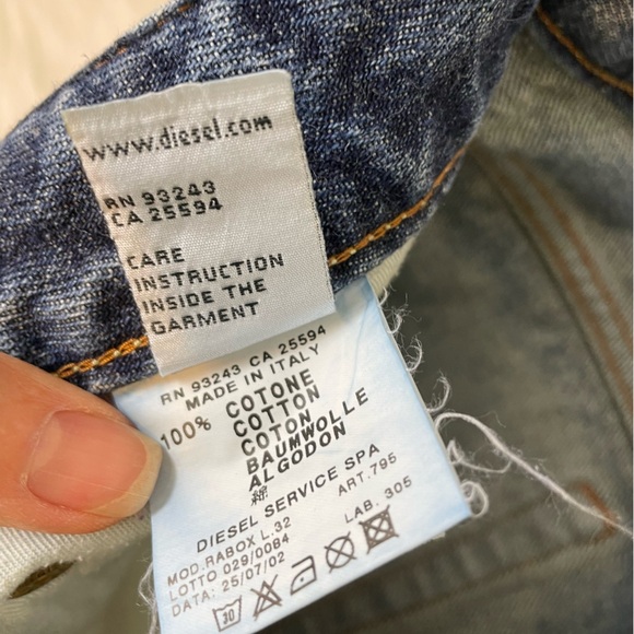 Diesel Rabox Straight leg Men's Blue Jeans clean 34 x 30 - Picture 8 of 15